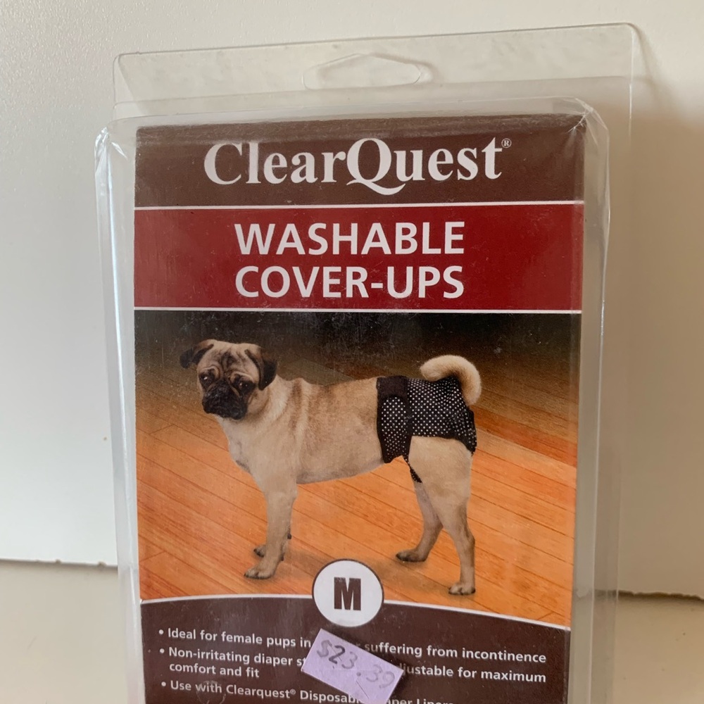 ClearQuest Washable Dog Cover-Ups. Pack of 2 Size Medium but wears like a Small
